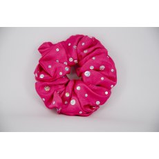 (23) Cerise Scrunchie with Sequins