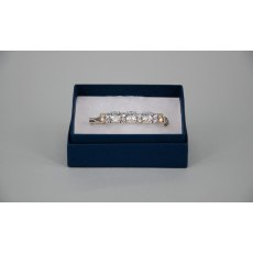 Stock Pin - 6mm White Patina Swarovski Crystals, 3mm AB & 3mm Clear Jewels