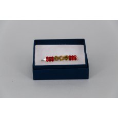 Stock Pin - 6mm Gold & 3mm Red Jewels