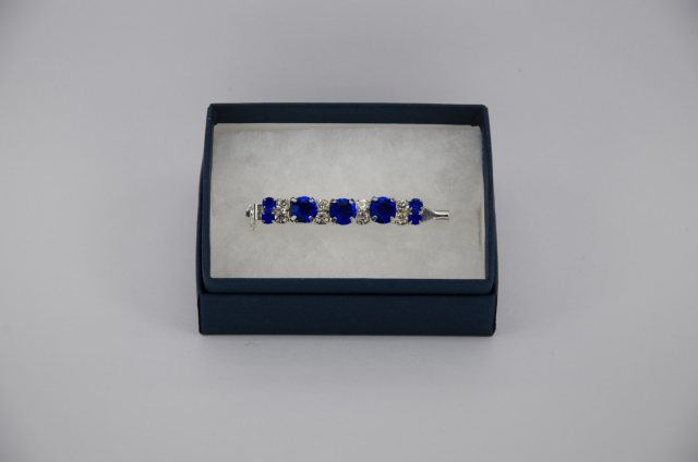 Equi-Jewel by Emily Galtry 6mm & 3mm Sapphire with 3mm Clear Jewels Stock Pin