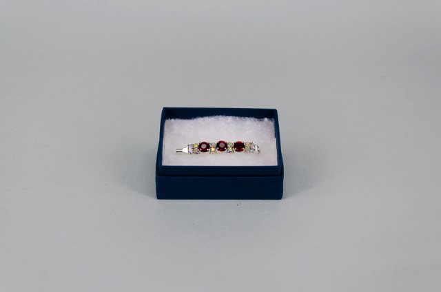 Equi-Jewel by Emily Galtry Stock Pin - 6mm Burgundy, 3mm Clear & 3mm AB Jewels