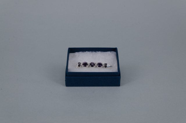 Equi-Jewel by Emily Galtry Stock Pin - 6mm  & 3mm Purple with 3mm Clear Jewels