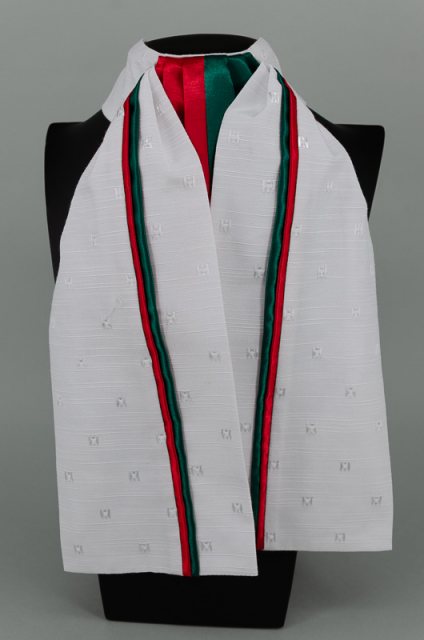 Equi-Jewel by Emily Galtry EJS-01 White Embossed Square with Red (17) & Dark Green (07) Fixed Double Middle & Double Stripe