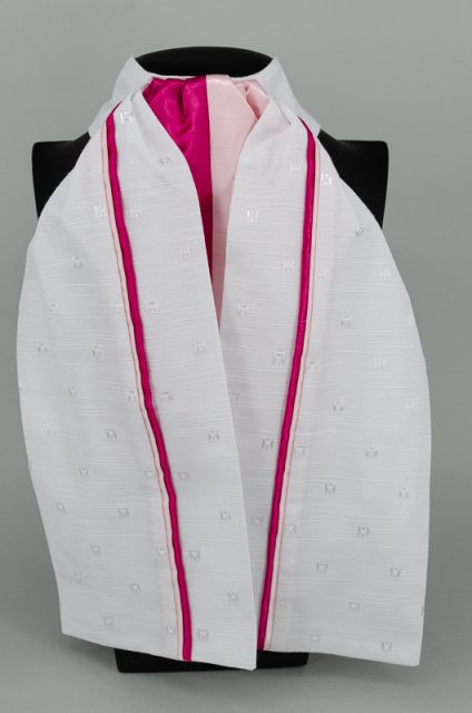Equi-Jewel by Emily Galtry EJS-01 White Embossed Square with cerise (23) & Baby Pink (22) Fixed Double Middle & Double Stripe