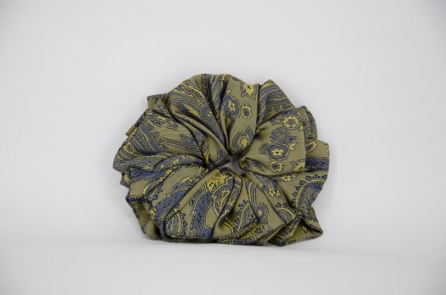 Equi-Jewel by Emily Galtry (50) Gold/Navy Paisley Single Colour Scrunchie