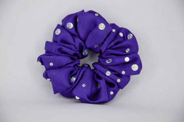 Equi-Jewel by Emily Galtry (14) Bright Purple Scrunchie with Sequins