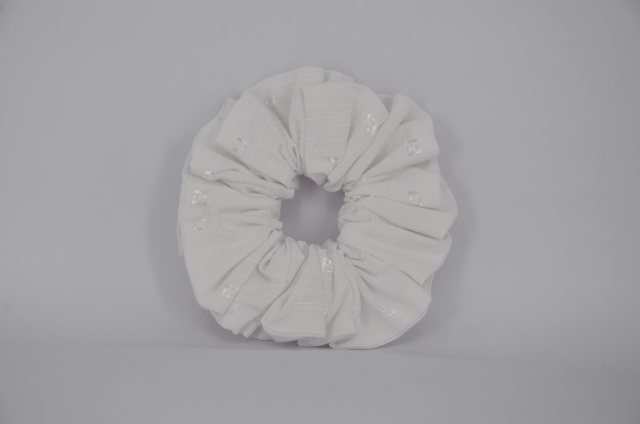 Equi-Jewel by Emily Galtry EJS-01 White Embossed Square Scrunchie
