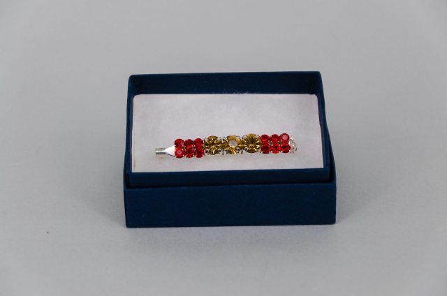 Equi-Jewel by Emily Galtry Stock Pin - 6mm Gold & 3mm Red Jewels