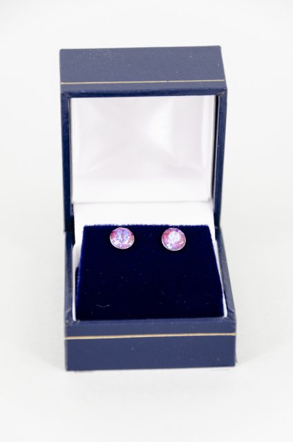 Equi-Jewel by Emily Galtry Earrings - Xirius Crystal Round Stud - Burgundy DeLite