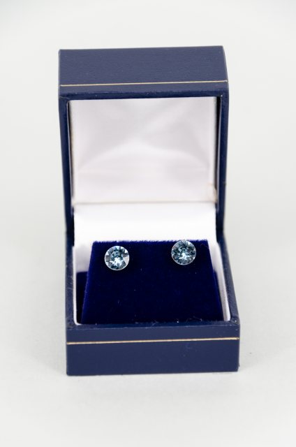 Equi-Jewel by Emily Galtry Earrings - Xirius Crystal Round Stud - Denim