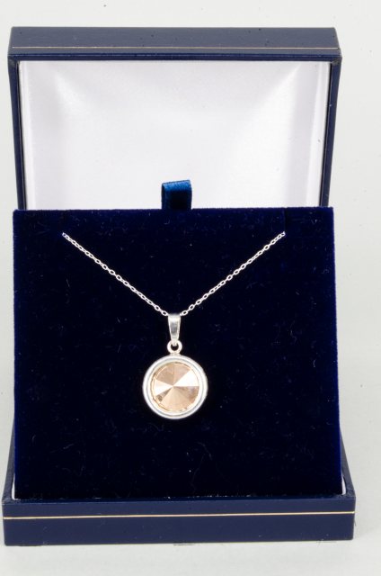Equi-Jewel by Emily Galtry Necklace - Rivoli Crystal Single Drop Round - Rose Gold