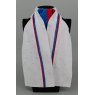 EJS-01 White Embossed Square with Royal Blue (02) & Red (17) Fixed Double Middle & Double Stripe
