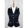 Equi-Jewel by Emily Galtry Equi-Jewel Competition Waistcoat - Navy 100% Wool Barathea with Mink (26) Trim and Royal Blue Paisley (56) Piping