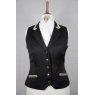 Equi-Jewel by Emily Galtry Equi-Jewel Competition Waistcoat - Black 100% Wool Barathea with Gold Paisley (38) Trim and Dark Gold (30) Piping
