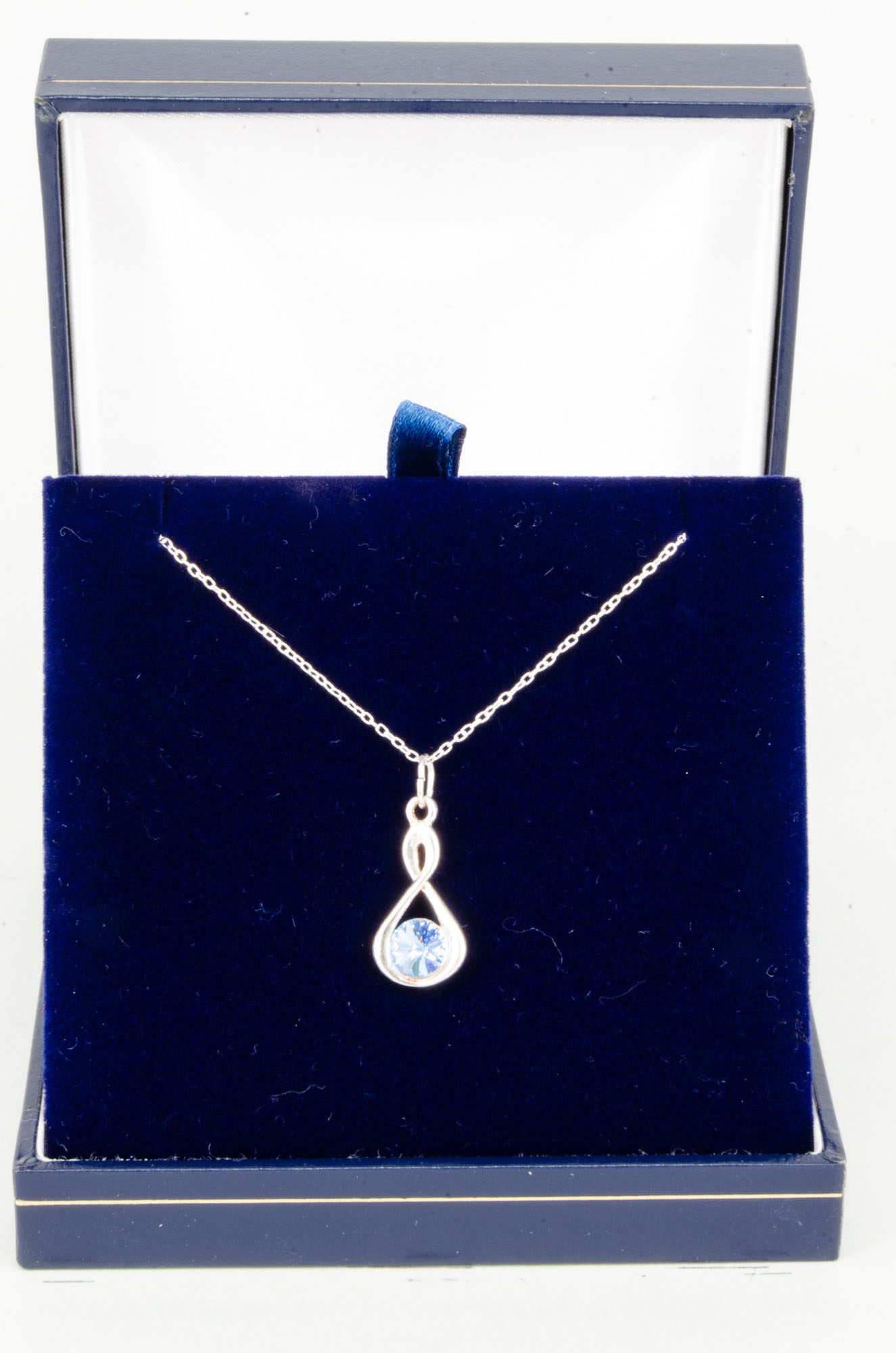 EquiJewel Necklace Rivoli Swarovski Crystal Infinty Aqua