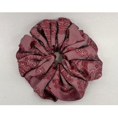 (65) Burgundy Paisley v2 Single Colour Scrunchie