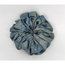 (66) Turquoise Paisley v2 Single Colour Scrunchie