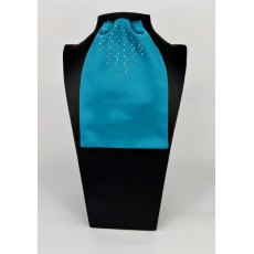 "BLING" (05) Aqua Contrast Colour Middle with Clear Crystals