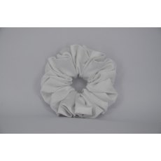 (32) White Single Colour Scrunchie