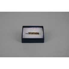 Stock Pin - 6mm Gold, 3mm Brown & 3mm Clear Jewels