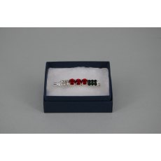WELSH Stock Pin - 6mm & 3mm Red, Clear & Dark Green Jewels
