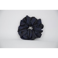 (37) Navy Paisley Single Colour Scrunchie