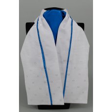 EJS-01 White Embossed Square with Royal Blue (02) Fixed Middle & Stripe