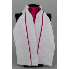 EJS-01 White Embossed Square with Cerise (23) Fixed Middle & Stripe