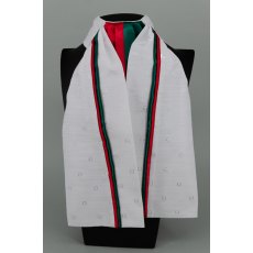 EJS-01 White Embossed Square with Red (17) & Dark Green (07) Fixed Double Middle & Double Stripe