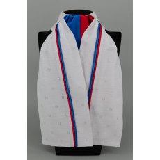 EJS-01 White Embossed Square with Royal Blue (02) & Red (17) Fixed Double Middle & Double Stripe
