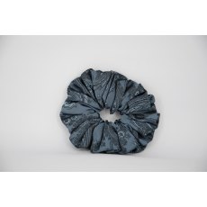 (45) Aqua Paisley Single Colour Scrunchie