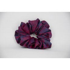 (52) Navy/Red Paisley Single Colour Scrunchie