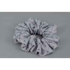 EJS-45 Silver Grey Diamond Scrunchie