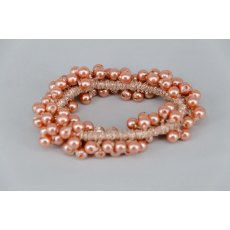 Pearl Effect Beaded Scrunchie - Rose Gold