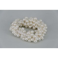 Pearl Effect Beaded Scrunchie - White Pearl
