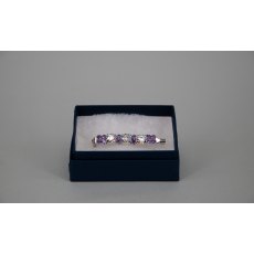 Stock Pin - 6mm White Patina Swarovski Crystals with 3mm Lilac Jewels