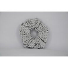 EJS-31 White & Grey Diamond Scrunchie