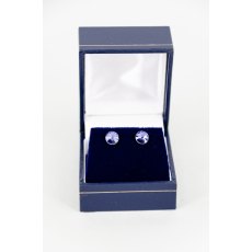 Earrings - Rivoli Crystal Round Stud - Tanzanite