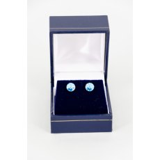 Earrings - Rivoli Crystal Round Stud - Aqua