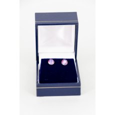 Earrings - Xirius Crystal Round Stud - Burgundy DeLite