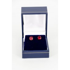 Earrings - Xirius Crystal Round Stud - Ruby