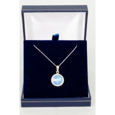 Necklace - Rivoli Crystal Single Drop Round - Ocean DeLite