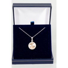 Necklace - Rivoli Crystal Single Drop Round - Rose Gold