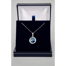 Necklace - Rivoli Crystal Single Drop Round - Denim