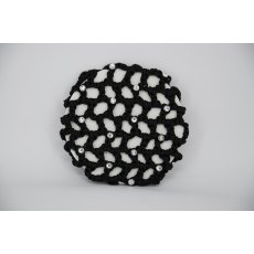 Black Bun Net with Clear Swarovski Crystals