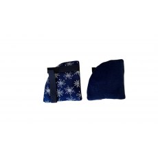 Ear Warmers - Navy Snowflake Cotton with Navy Fleece