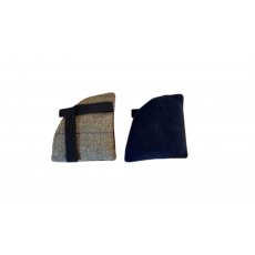 Ear Warmers - Cairngorm Heath, Flint & Loganberry Tweed & Navy Fleece