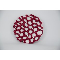 Burgundy Bun Net with Clear Swarovski Crystals