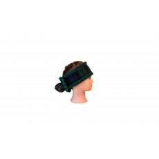 Head Band - Cairngorm Blackwatch Tweed, Navy Fleece & Green Piping