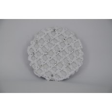 White Bun Net with Clear Swarovski Crystals